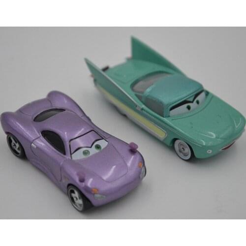 Disney Movie Pixar Cars Lightning McQueen 2pcs Holly Shiftwell & Flo Diecast Metal Alloy Cars Model Gifts For Boys Jackson Storm