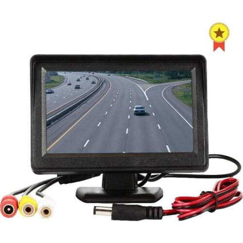 4.3 Inches Car Monitor For Rear View Camera TFT LCD Display Reverse Camera Monitor HD Digital Color Video Input Screen NTSC PAL