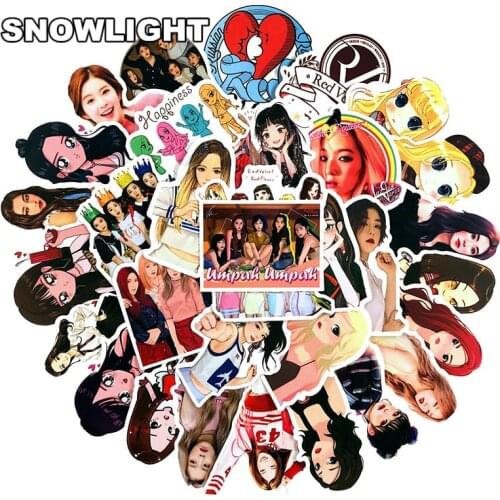 10/30/50pcs/set Red Velvet Korean Beautiful Girl Cartoon Stickers For Luggage Motorcycle Skateboard Refrigerator childrens Toy