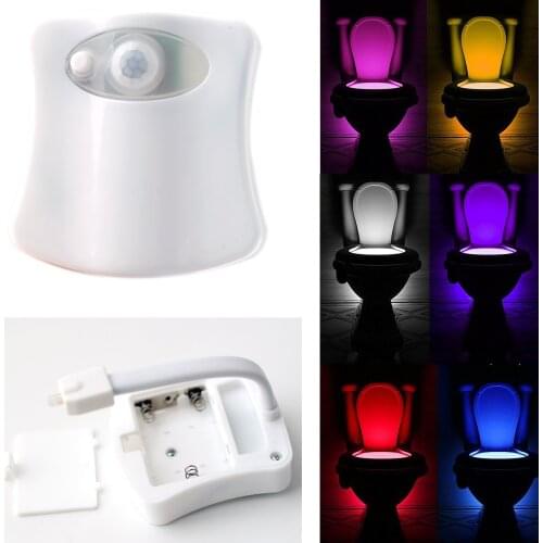 10Pcs 8 Colors PIR Motion Sensor Toilet Seat Night Light Waterproof Backlight For Toilet Bowl LED Luminaria Lamps Toilet Light
