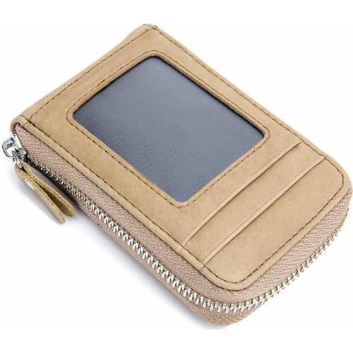 New Arrival! Casual Genuine Leather Unisex ID Card Holder Zipper Credit Card Bag High Quality Pillow Bank Card Organizer Holder