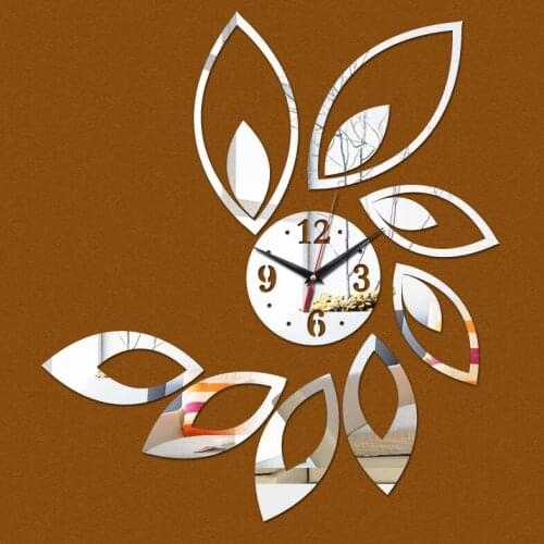 New real wall clock watch clocks horloge reloj de pared large decorative quartz living room modern acrylic 3d mirror Needle