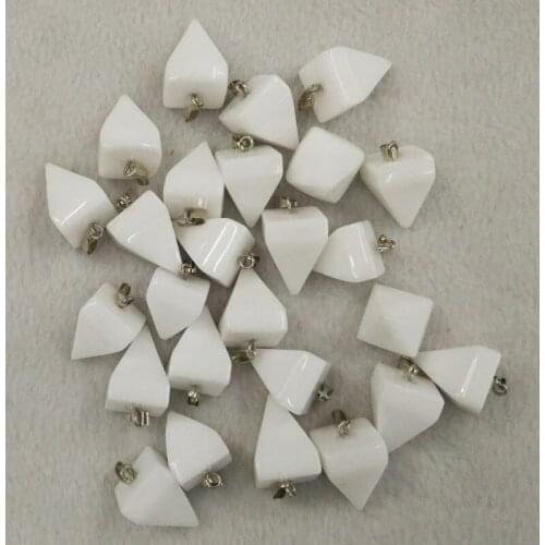 Wholesale 24pcs/lot 2016 fashion high quality Natural stone pyramid shape pendants charms for jewelry making free shipping
