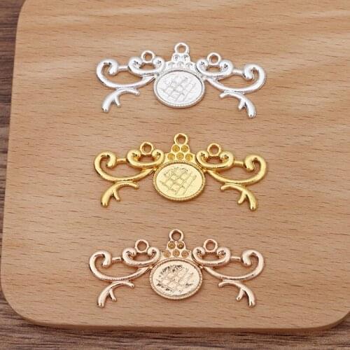 20 PCS 20*49mm Gold Silver Plated Leaf Flowers Pendant DIY Handmade Metal Alloy Accessories For Jewelry Making