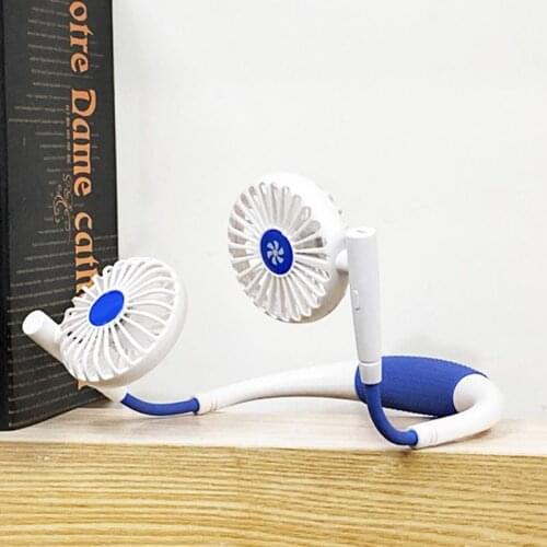 T8DF 1Set USB Rechargeable Hands-free Hanging Neck Fan 3 Speed Adjustable Air Cooler Fan for Home Office Dormitory