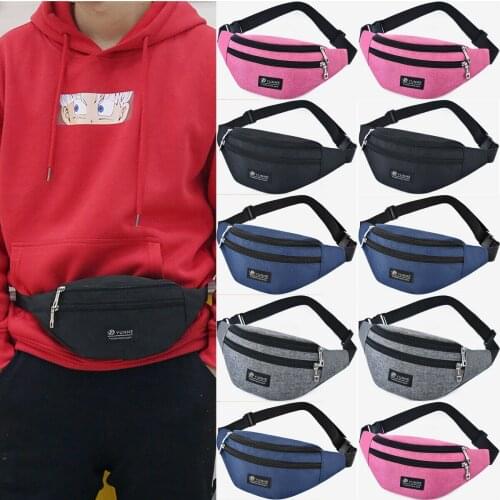 Men Women Sportswear Bum Bag Fanny Pack Travel Waist Money Belt Zip Hiking Pouch Wallet Waist Pack Hip Pack Running Travel Belt