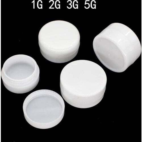 100 x 1g 2g 3g 5g Mini White Plastic Empty Jar Pot Travel Cosmetic Sample Makeup Face Cream Containers Nail Art Organizer Home