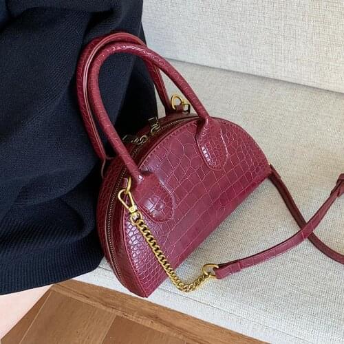 Stone Pattern Leather Crossbody Bags For Women 2020 Luxury Quality Shoulder Messenger Bag Lady Brand Travel Semicircle Handbags