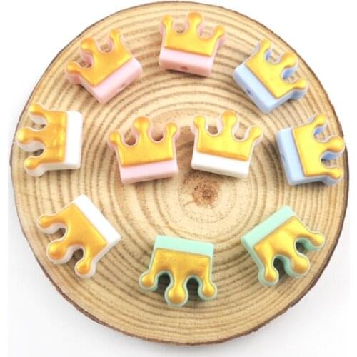 Silicone crown bead food grade bpa free