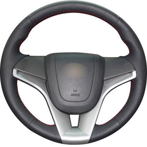 Hand-stitched Black PU Faux Leather Custom Car Steering Wheel Cover for Chevrolet Cruze Aveo Orlando Holden Cruze Ravon R4