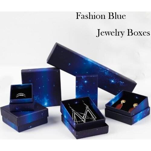 Mysterious Blue Starry Sky Set Jewelry Box 40pc/lot jewelry organizer shape box Engagement Ring For Earrings Necklace Bracelet