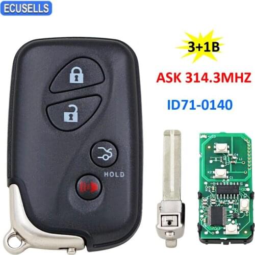 Smart Card -US 3+1/4 Button ASK314.3Mhz ID71-0140 Use for Lexus ES350 IS250 IS350 GS300-600H 2007 2008 2009 TOY48 Emergency Key