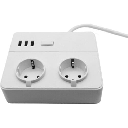 EU Plug USB Power Strip Electronic Socket 1.5m Travel Power Sockets Protector Extension Strip with USB Charge Port For Office