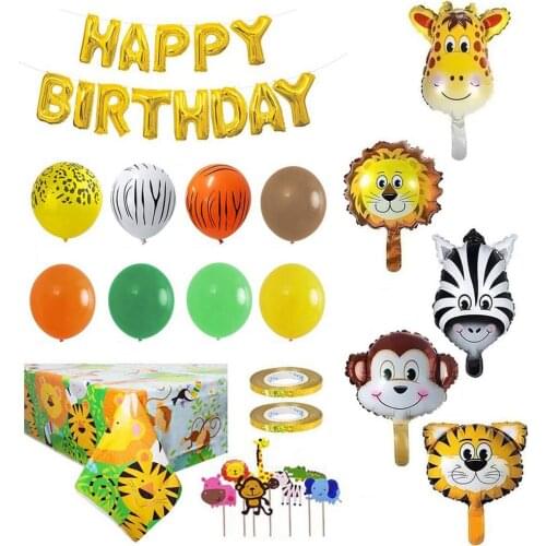 Jungle Animal Theme Party Balloon Garland Kit Balloons Set
