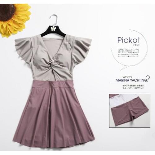 2021 Women V-neck Patchwork Short Sleeve One Piece Swimwear Swimming Bathing Suit Summer Sexy Swim Beach Dress Padded Swimsuit