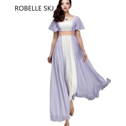 Vestidos Titanic Rose Chiffon Prom Dress Evening Dress Costume Gown Women Maxi Dress Real Image High Quality