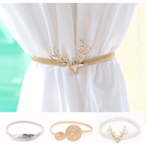 1PC Pearl Elk Leaves Curtain Clip Curtains Holders Tieback Buckle Clips Curtain Accessories Home Decor Decoration Holdback Strap