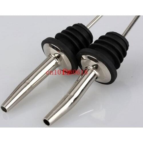 100pcs/lot Free Shipping Promotion price! Stainless Steel Liquor Spirit Pourer Free Flow Wine Bottle Pour Spout Stopper W02
