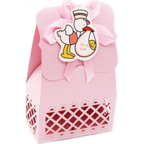 12Pcs/Lot Cute Boy and Girl Paper Boxes Baby Shower Candy Box Kid Birthday Favors Gift Sweet Bag Event Party Supplies Decor