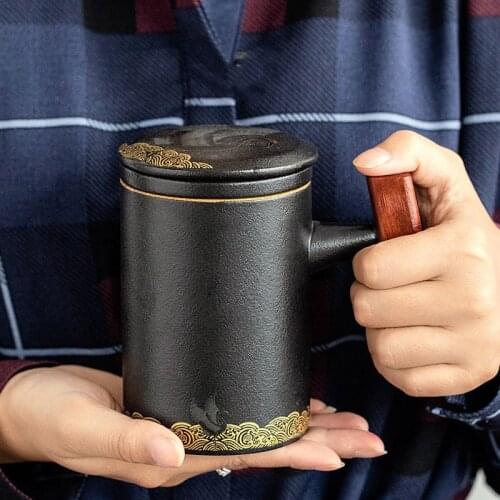 400MLCeramic Mug Cups Coffee Cup Tea Cup Eco Friendly Office Cup Tea Cup With Filter Tea Cup With Lid Ceramics Mugs Coffee Cups