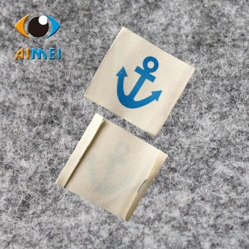 50Pcs/Lot Spot Hand Made Cotton Print Labels With Sanchor Handmade Cotton Labels Sewing Fabric Tags For Gift Diy Accessories