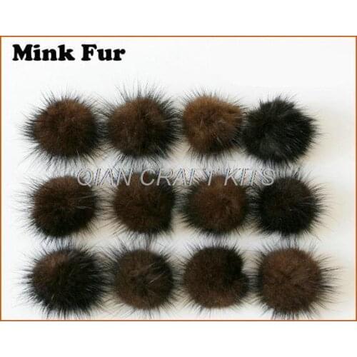 80pcs DIY Genuine Mink Fur ball Furry Ball for Mobile Phone Tag, Handbag Charm, Keychain (20-30mm) you pick colors