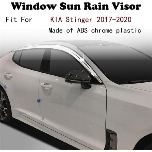 ABS Chrome plastic Window Visor Vent Shades Sun Rain Guard car accessories For KIA Stinger 2017-2020