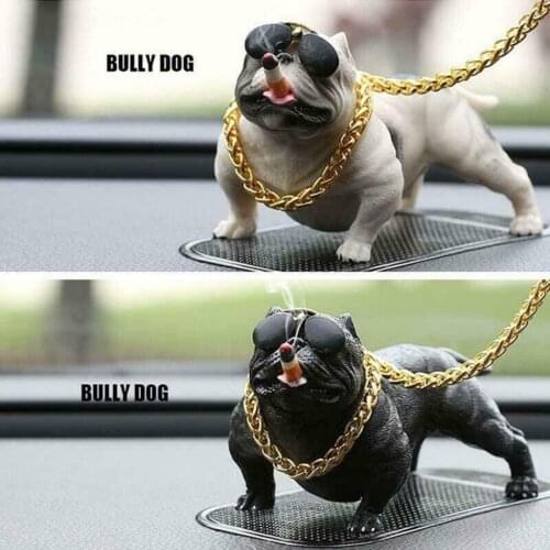 Car Ornament Dog With Suction Cup Bulldog Trinket Pitbull Vehicle Chest Top
