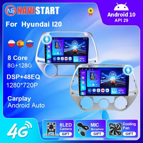 OKNAVI 2Din Android10.0 Car Stereo Multimedia Player For Hyundai I20 2010 2012 2013 2014 Manual Auto GPS Navigation Radio No Dvd