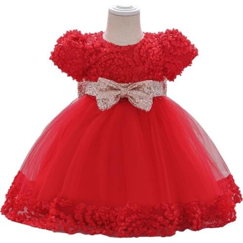 Baby Girl Infant Princess Petal Toddler Lace Tutu Dress Baby Girl Wedding Dress Kids Party Vestidos for Baby 1 Years