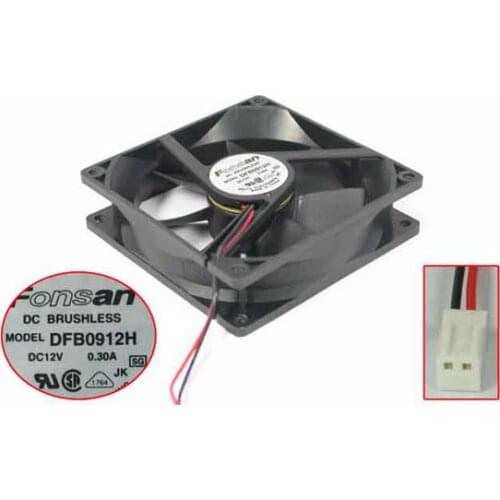 Delta Electronics DFB0912H DC 12V 0.30A 90x90x25mm 2-Wire Server Cooling Fan