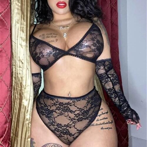 Hirigin Woman Exotic Sets Deep-V Lingerie Sexy Set Women 4 Piece Underwear Sexy Lingerie Exotic Costumes Lace Sensual Lingerie