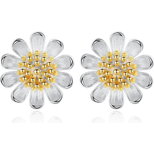 Exquisite Sweet Daisy Sun Flower Stud Earrings For Women Girls Trend Creative Party Gifts Jewelry SAE469