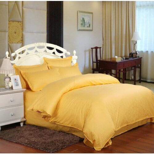 Hotel Streak Bedding Set Queen King Size Bed Set 4pcs Pure Cotton Quilt/Duvet Cover Flat Sheet Linen Bedspread Home Textile