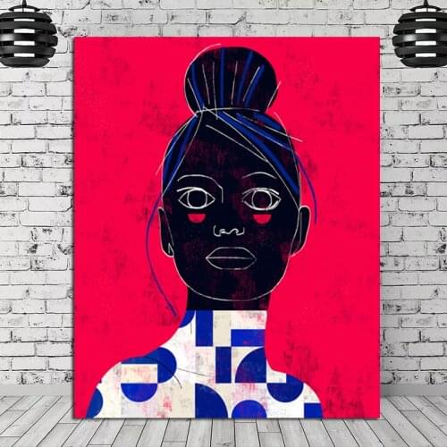 Red Background Woman Luciano Cian Canvas Painting Print Living Room Home Decoration Modern Wall Art Oil Painting Posters Picture