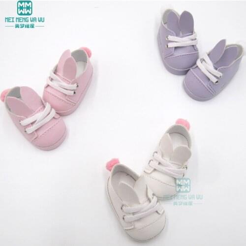 Doll shoes for 16 Inch doll Accessories Rabbit ear flats Pointed leather shoes