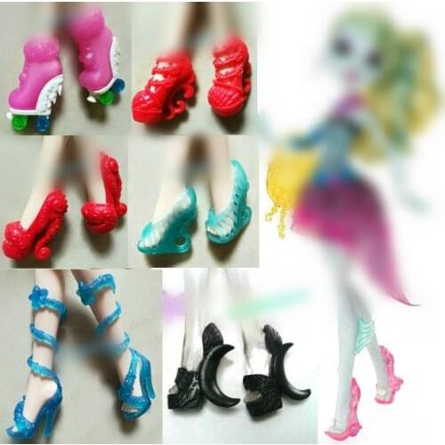 Doll shoes Fashion Mixed Style High Heel Shoes For Monster Doll Cute long boots Doll Accessories Kids Girl Gifts
