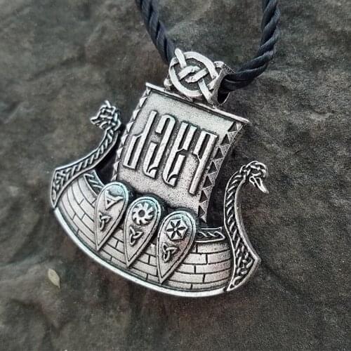 Lanseis 10pcs viking ship pendant vikingar norse jewelry Viking men warrior necklace talisman pendant