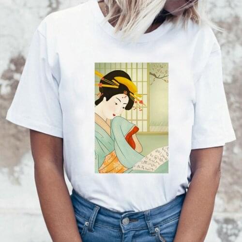 Summer Japanese T Shirt Women Harajuku Vintage T-shirt White 2020 Aesthetic Clothes Casual Short Sleeve Ladies Graphic Tee Shirt
