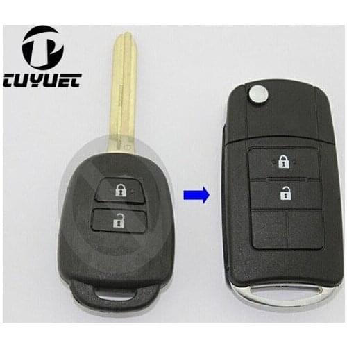 Modified Folding Flip Remote Key Shell For Toyota Camry 2 Buttons TOY43 FOB Case