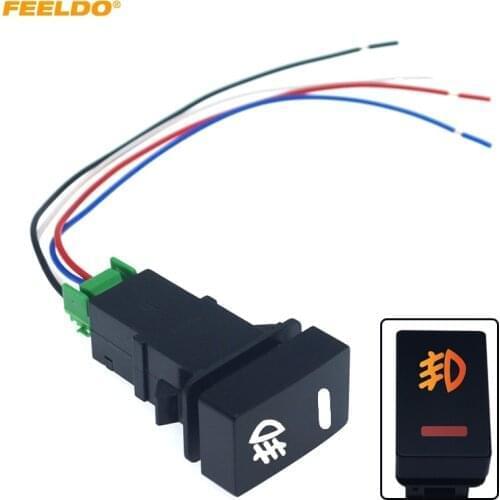MOTOBOTS Car Fog Lights Switch 5Pin On-Off Button with Cable For Honda Fit City Auto Work Light Switch Wire #FD6135