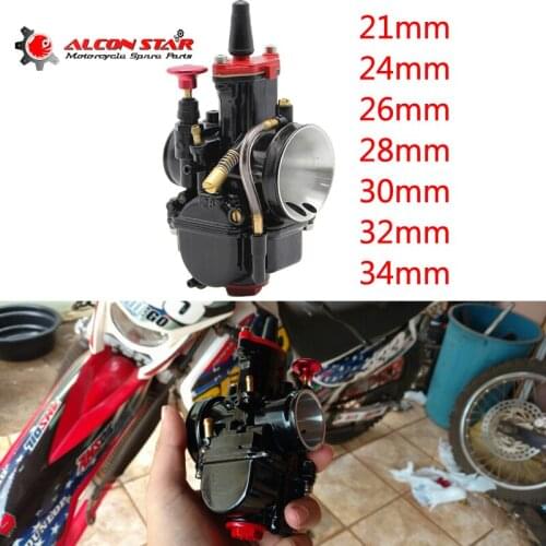 Alconstar- 21 24 26 28 30 32 34mm Motorcycle Mikuni PWK Carburetor With Power Jet Motocross ATV Cafe Racer Off Road 75-250CC