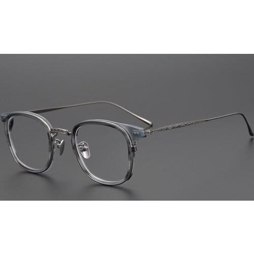 High Quality Brand Designer Titanium Glasses Frame Men Handmade Eyeglasses Women Super Light Square Myopia Spectacles 9285