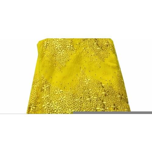 New Design Nigerian Lace Fabric African Lace Fabrics High Quality tulle net French Net Lace Fabric For Wedding ELM029 GOLD