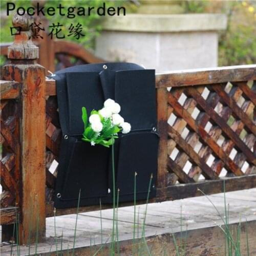 Pocketgarden waterproof Vertical Flower Planting Bags Garden Planter Home hanging flower bags Indoor Wall Planter 4 pockets