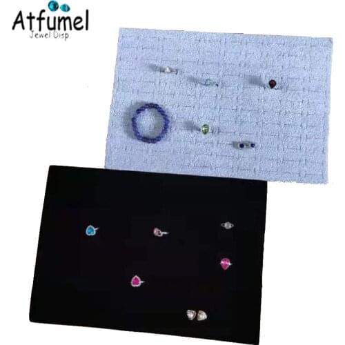 Fashion Portable Velvet Diamond Ring Jewelry Display Organizer Box Tray Earring Cufflink Jewelry Storage Holder Showcase 5Pcs