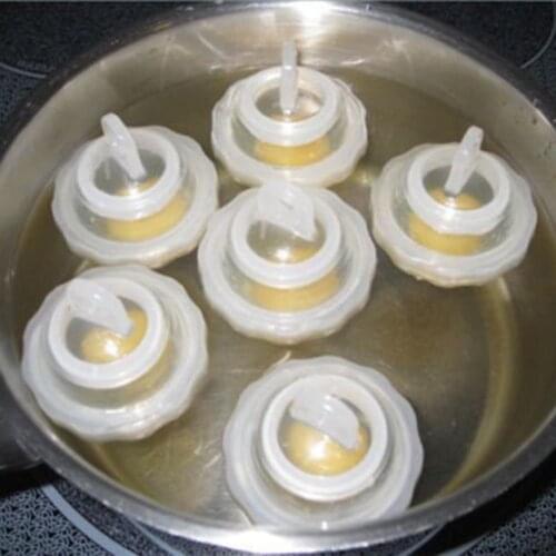 7Pcs/Set Egg Cooker Transparent Silicone Fried Egg Mold Kitchen Cooking Baking Tool with Egg White Separator