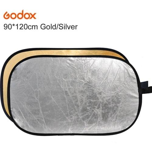 Godox 2 in 1 90*120cm/35" x 47" Photography Gold Silver Light Mulit Collapsible Portable Photo Reflector for Studio Flash Lamp
