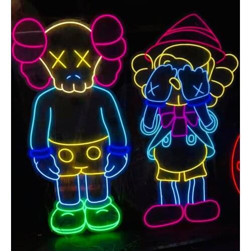 Customed LED Neon Sign Light Bear Hugs Creative Cinnabar Bar Pub Girls Flex Neon Beer Whisky Bar Shop Logo Store Nightclub