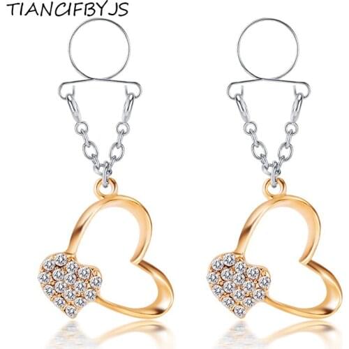 TIANCIFBYJS Sexy Non Pierced Clip On Fake Nipple Ring Body Jewelry Shield Cover Clamps Adult Sex Toy Piercing Adjustable Size